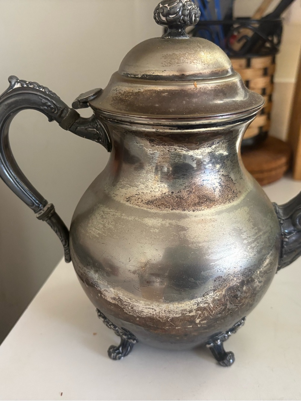Antique-Style Silver Finish Decorative Pitcher - Silver